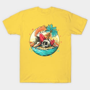 Skull head on the beach T-Shirt